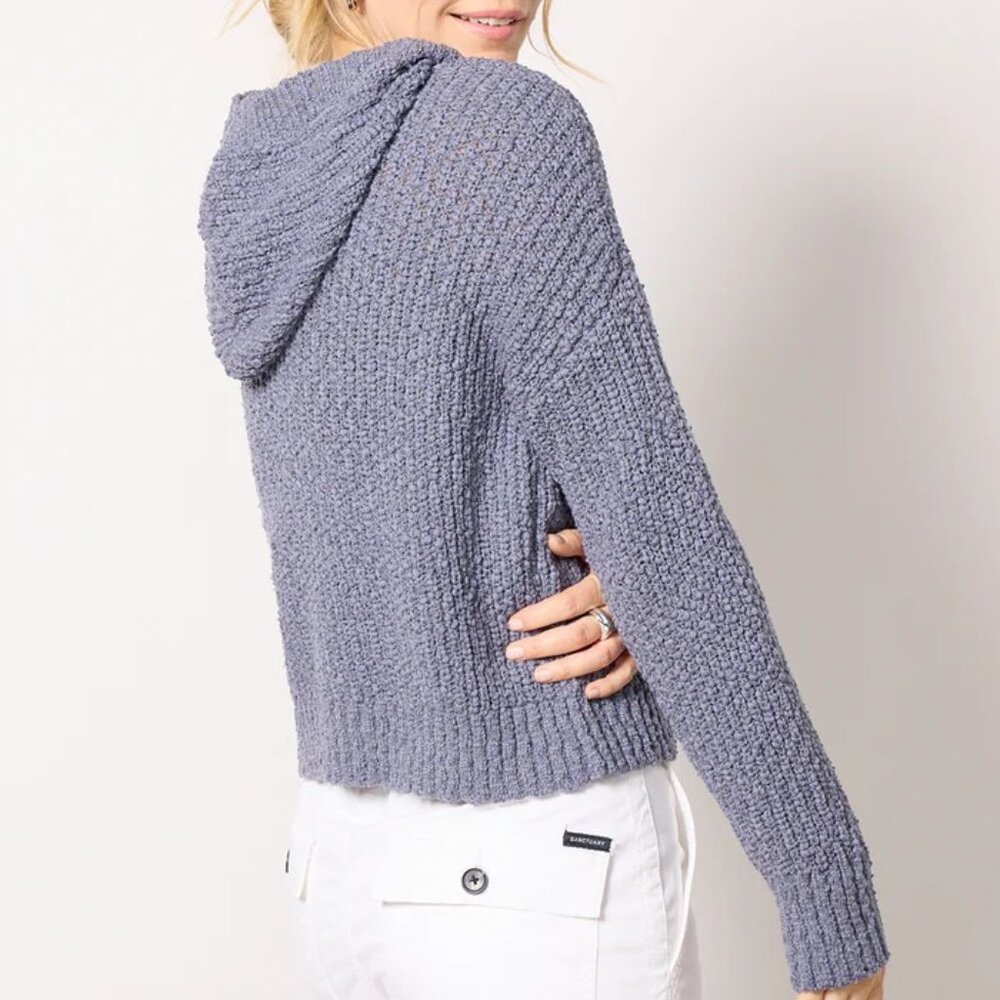 Evereve Design History Marina Hoodie lace beach sweater Size small S grey blue - Picture 3 of 4